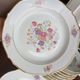 12 semi-hollow plates in Vierzon porcelain decorated with flowers and gilding
