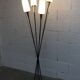 Floor lamp by René Mathieu for Maison Lunel 1950, brass and opaline.
