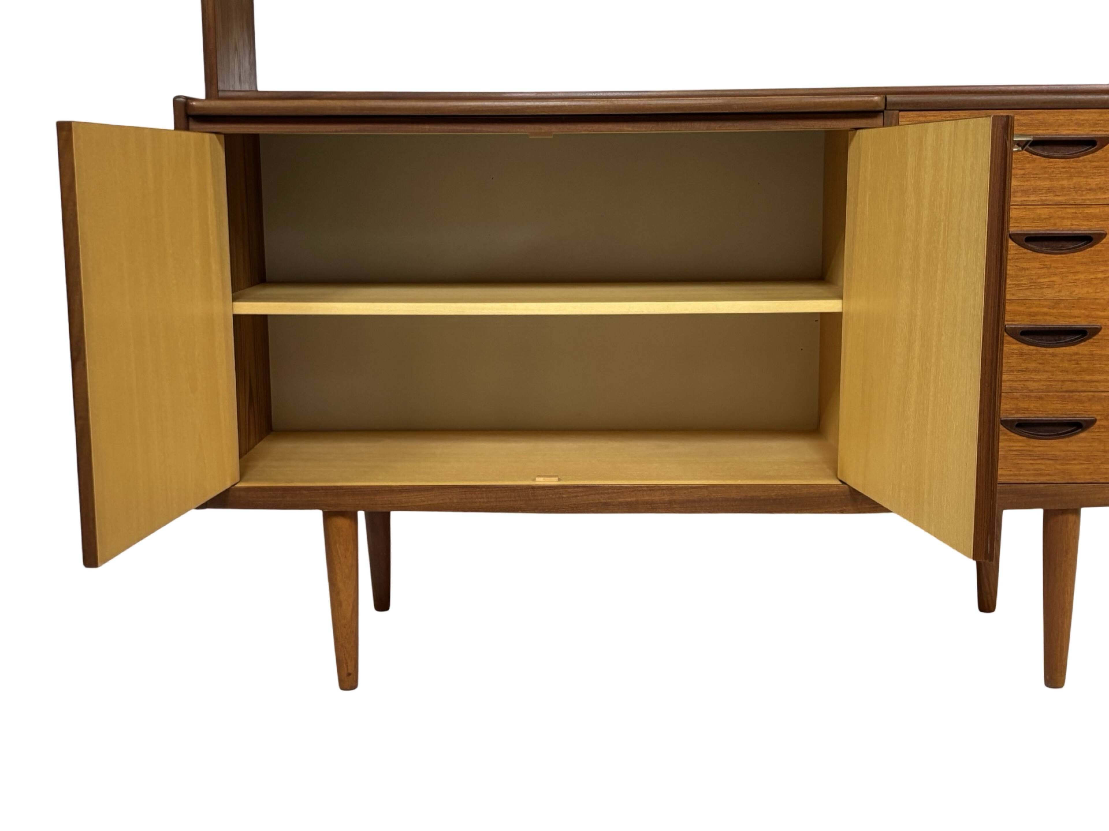 Vintage teak wall cabinet bookcase workplace Danish Design 60's