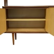 Armoire murale vintage en teck, bibliothèque, bureau, design danois, années 60