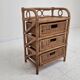 Italian Rattan and Wicker Three-Drawer Chest, 1970s