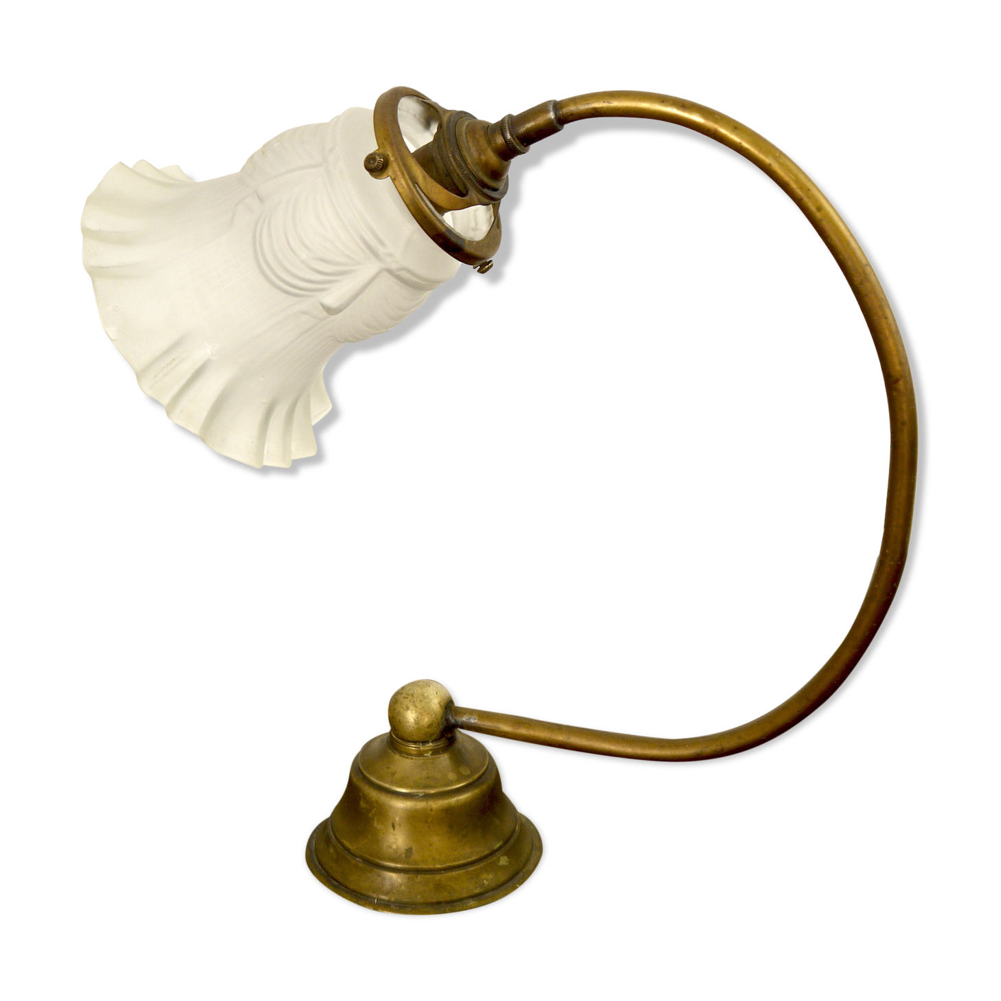 Brass lamp with glass globe