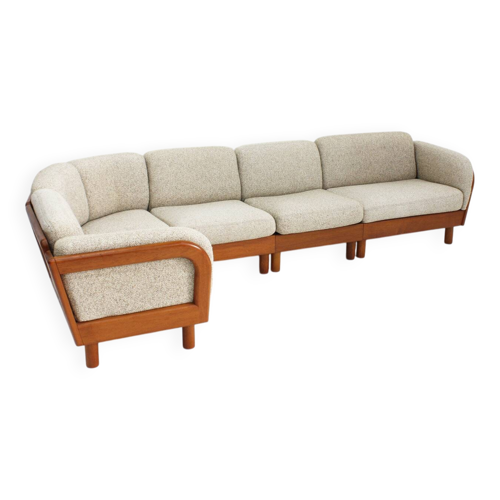 Vintage Danish mid-century corner sofa solid teak by Olsen Laursen 1960s