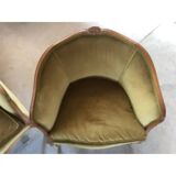 Mid 20th-Century Walnut Armchairs and Sofa in the Italian Style, Three-Piece