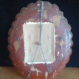 Painted oval plaster mirror