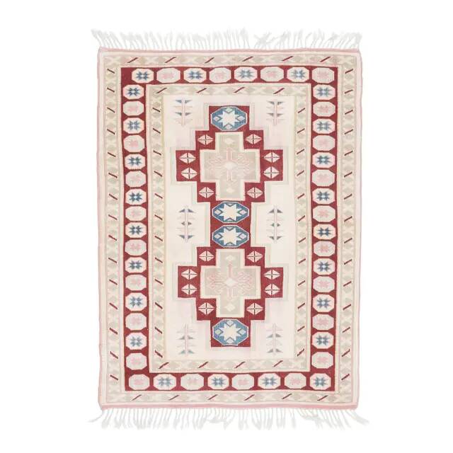 Vintage Turkish Oushak Handmade Wool Cotton Beige Area Rug 121x175