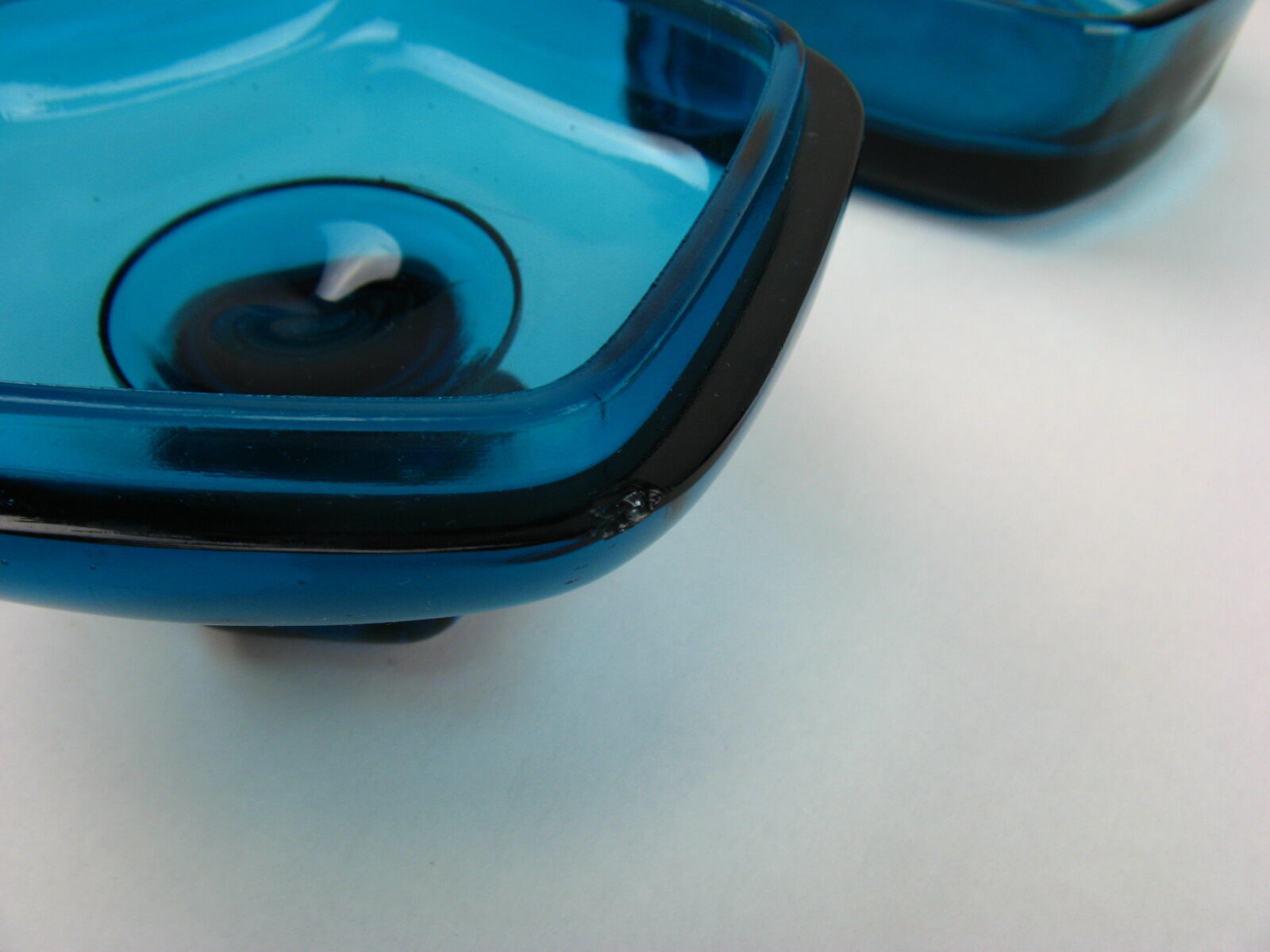 Blue glass candy box