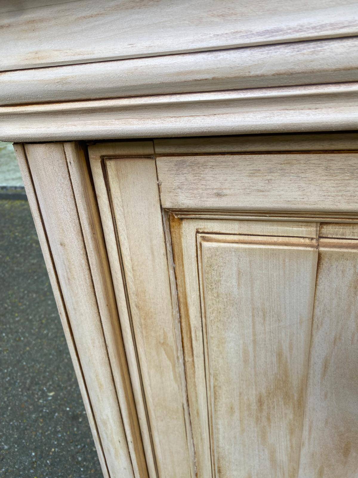 Louis Philippe rustic buffet, vintage, renovated in solid wood, 185cm.