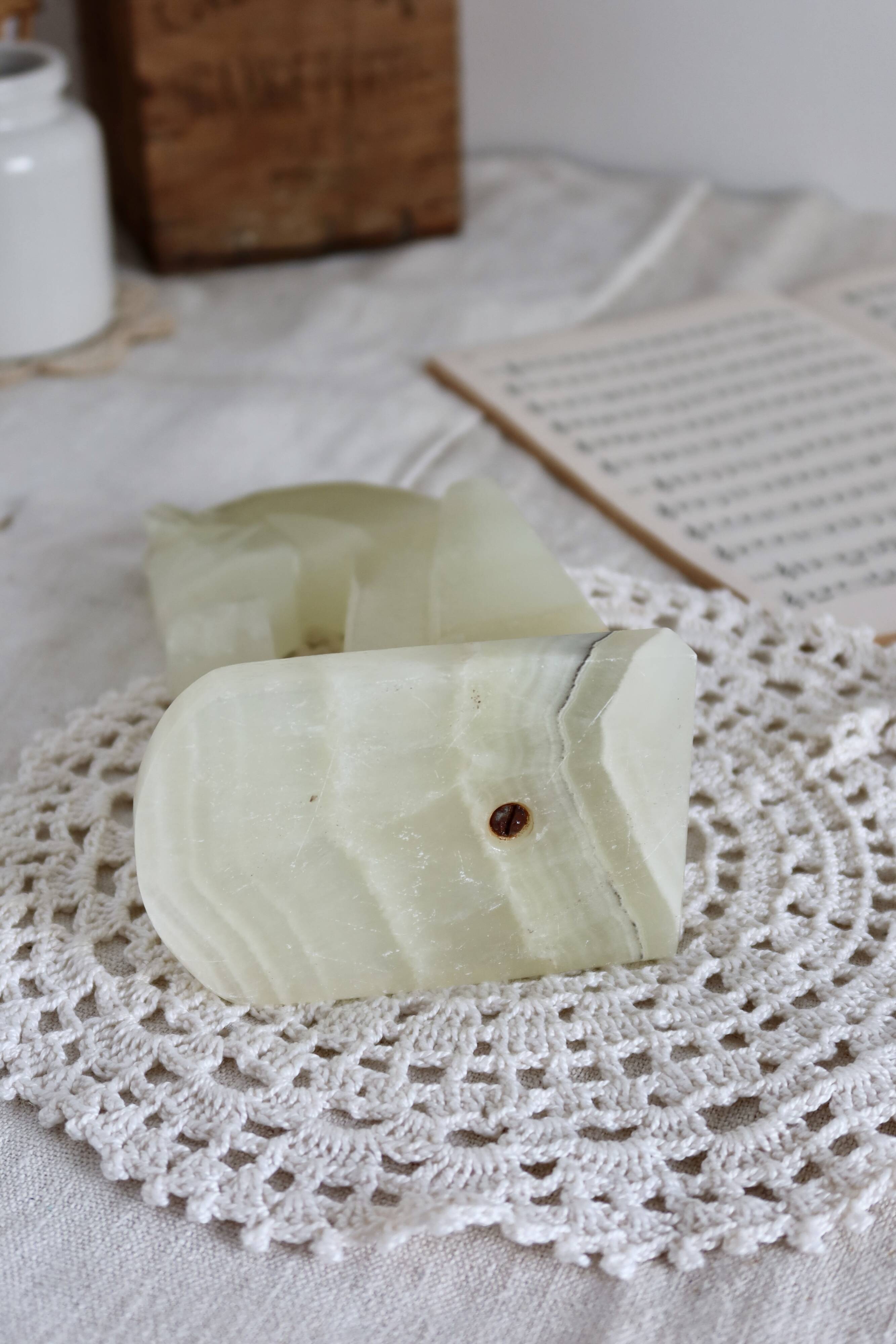 Vintage Onyx Bookend - Horse