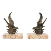 Pair of Art Deco Swallows Birds Bookends 1930s