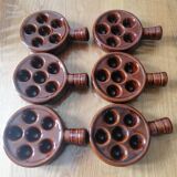 6 vintage snail pans