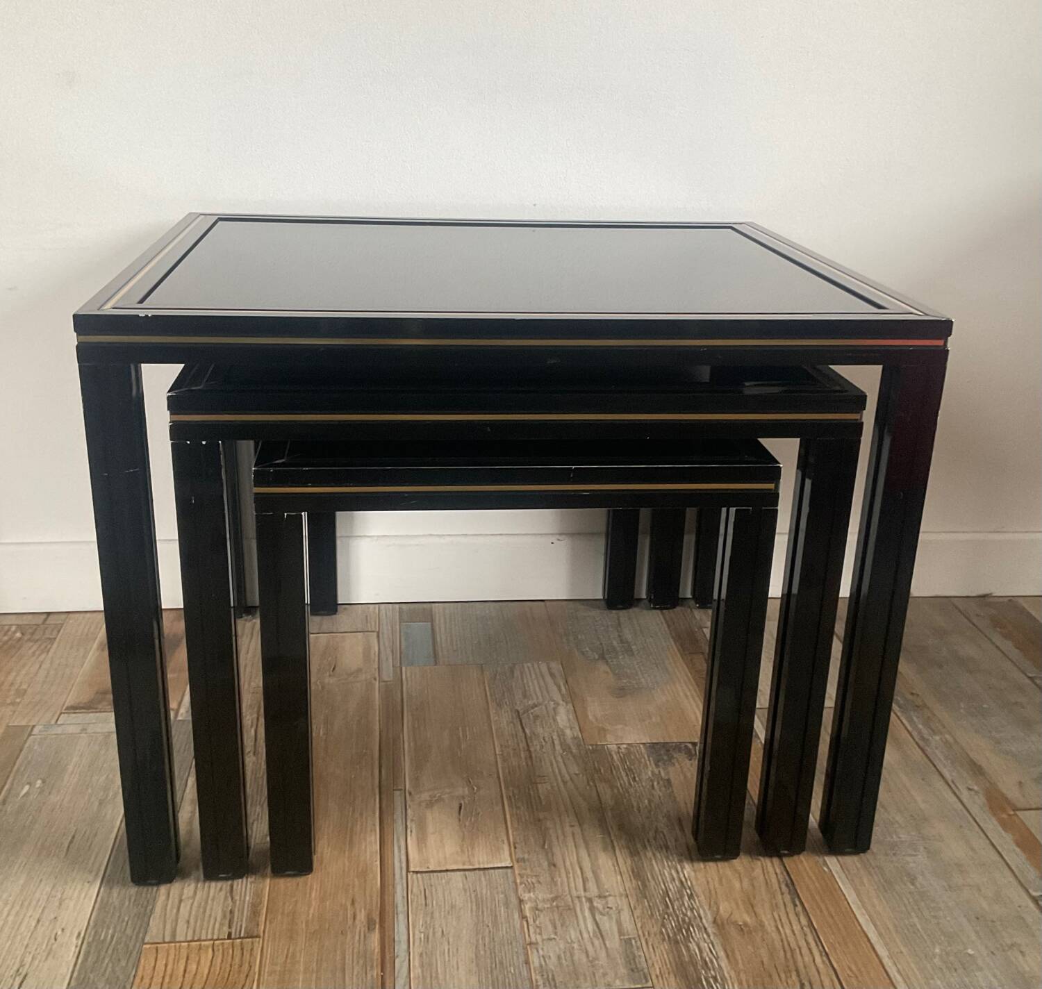 Trio of Pierre Vandel nesting tables from the 70s-80s