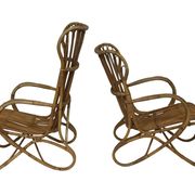 Set of two Belse 8 model Rattan chairs by Dirk van Sliedregt Rohe Noordwolde 1960