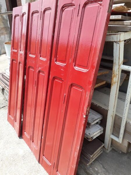Lot shutters / doors / 6 elements solid wood patinated ep 1940 - 181 cm