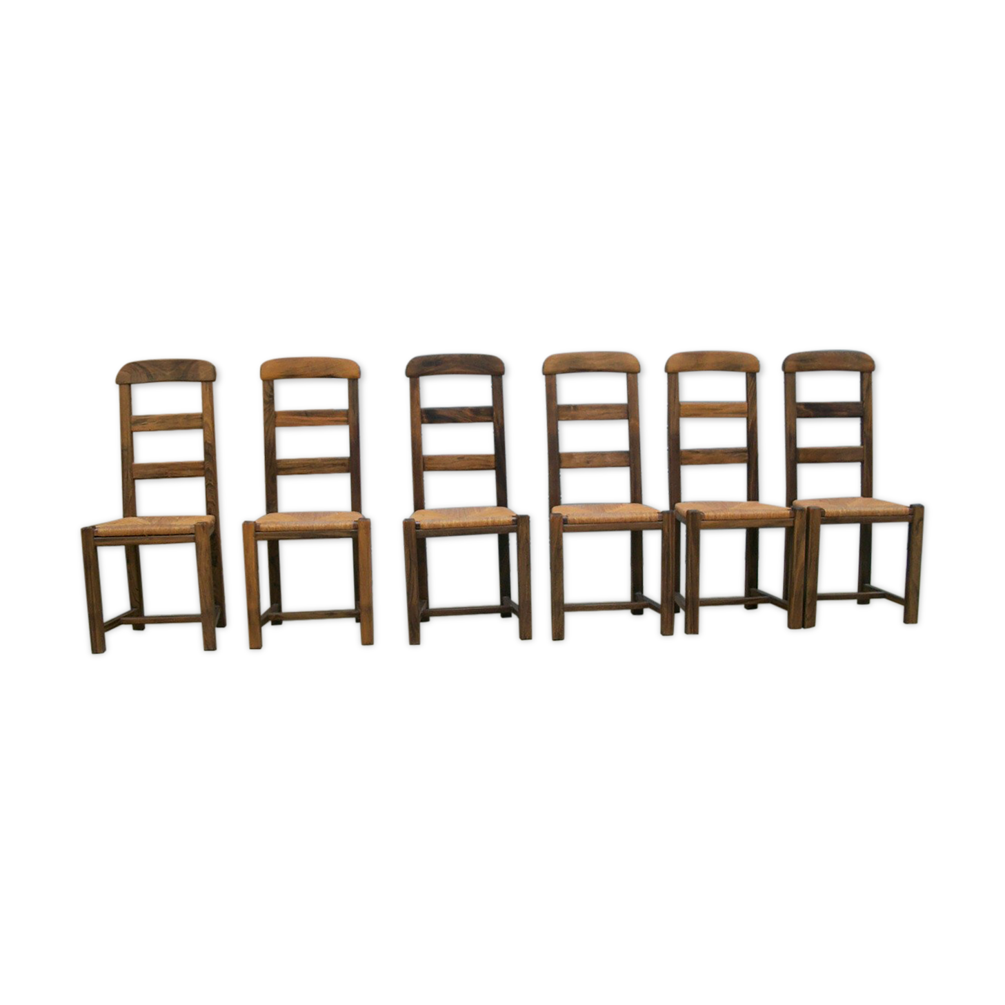 Series of 6 mulched chairs