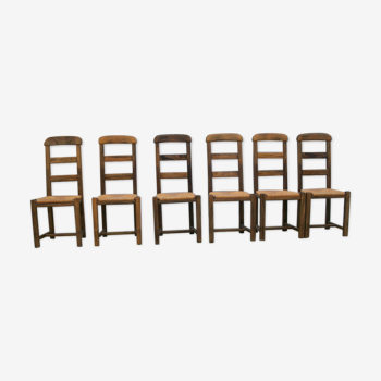 Series of 6 mulched chairs