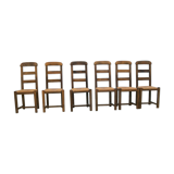 Series of 6 mulched chairs