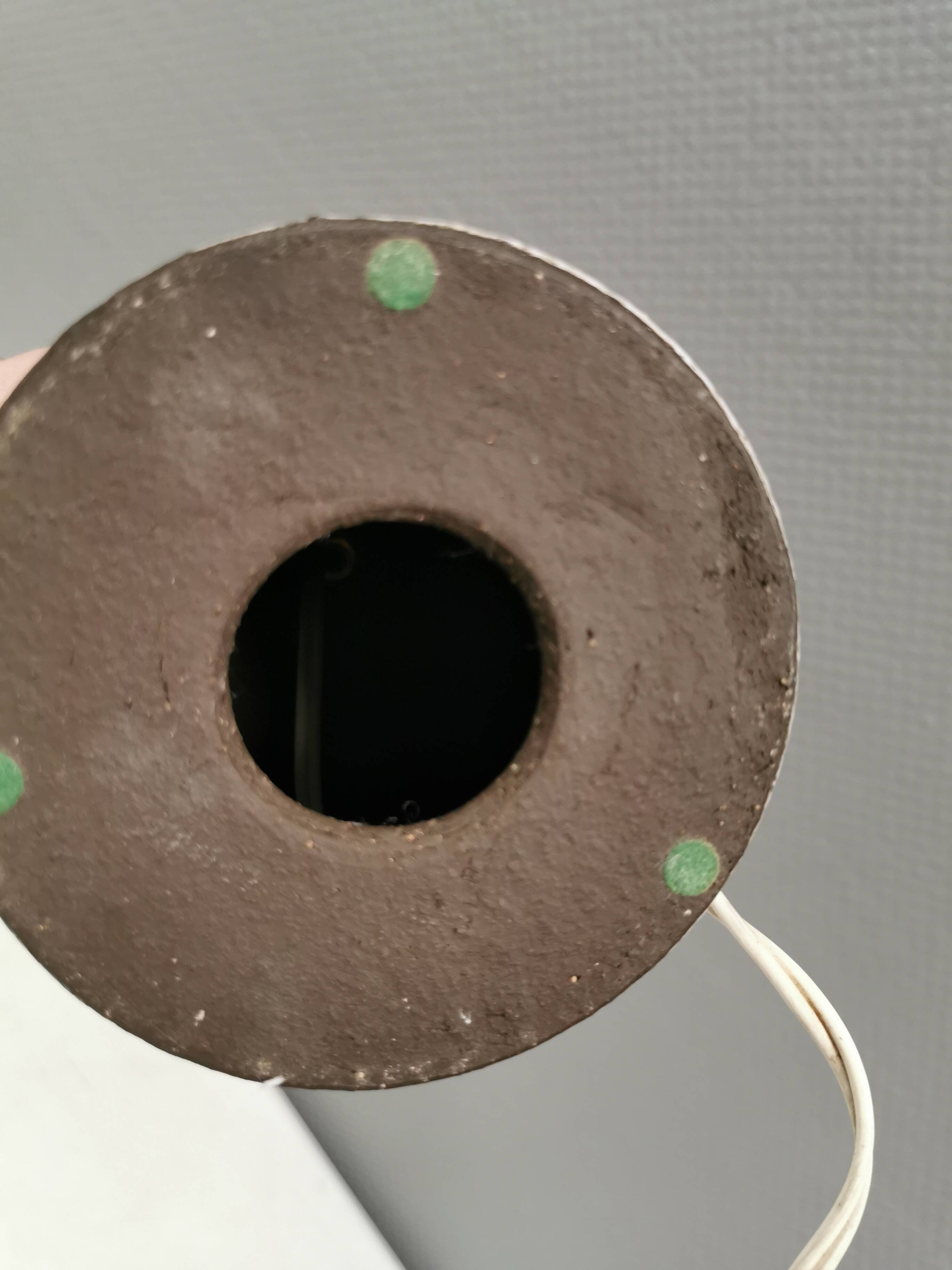 Ceramic table lamp, Danish, from the 1970s-80s. In earth tones.