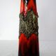 Large vintage Fat lava and enamel vase, H40cm