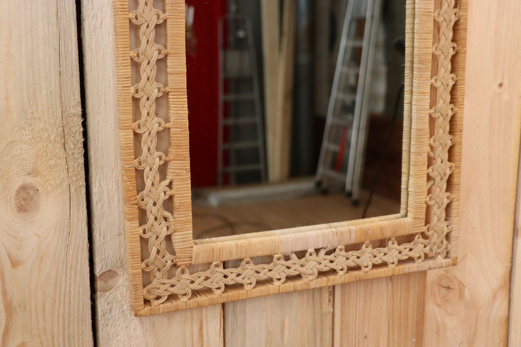 Braided rattan mirror 53x43cm