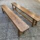 Solid oak farmhouse bench 220cm for rustic farmhouse table 1950