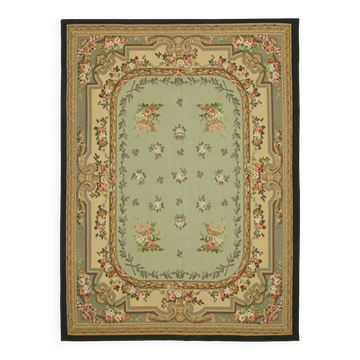 Handmade European Vintage Aubusson Kilim 268 cm x 363 cm