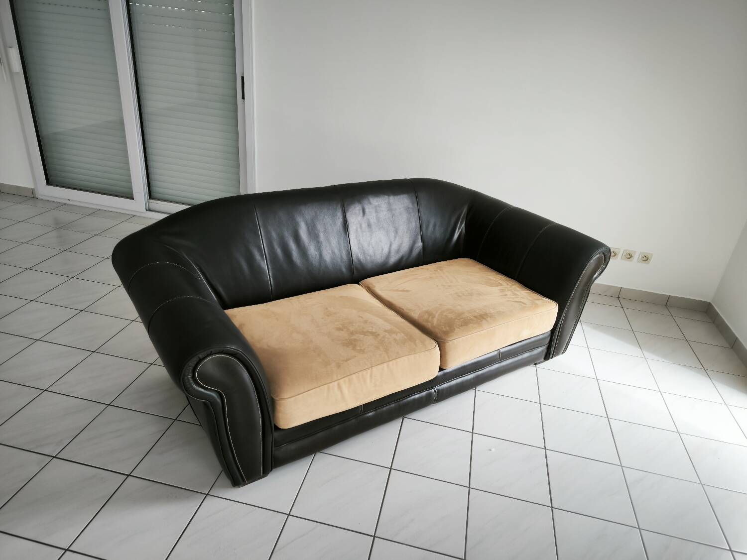 Crozatier 3-seater leather sofa