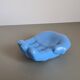 Vintage hand-shaped ceramic trinket dish in blue, 1970s decorative sculpture, retro design object, centerpiece, home decor, soap dish
