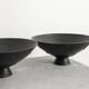 Pair of Black "Mikrokosmos" Cast Iron Urns by Olof Hult, 1920s