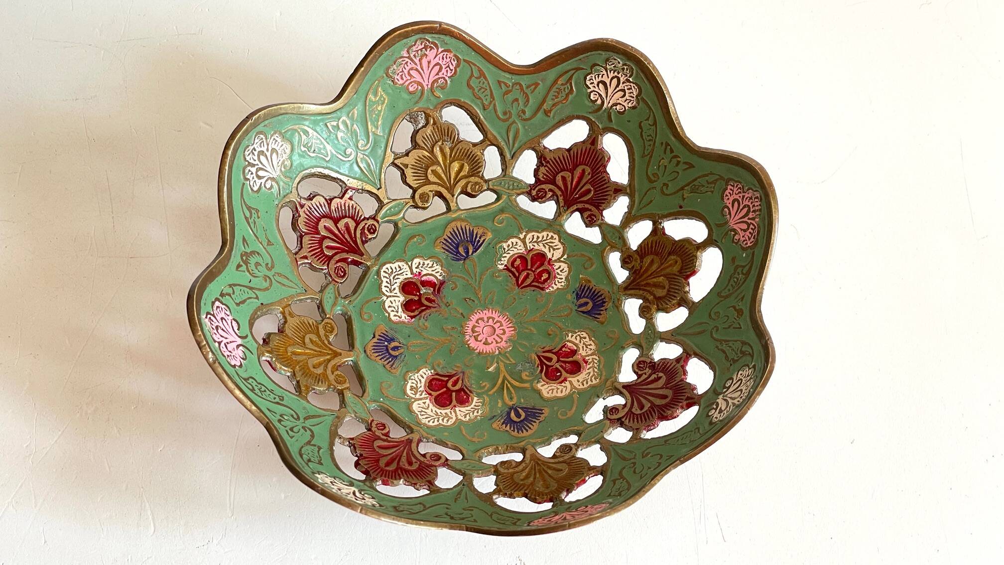 Vintage solid brass pocket tray