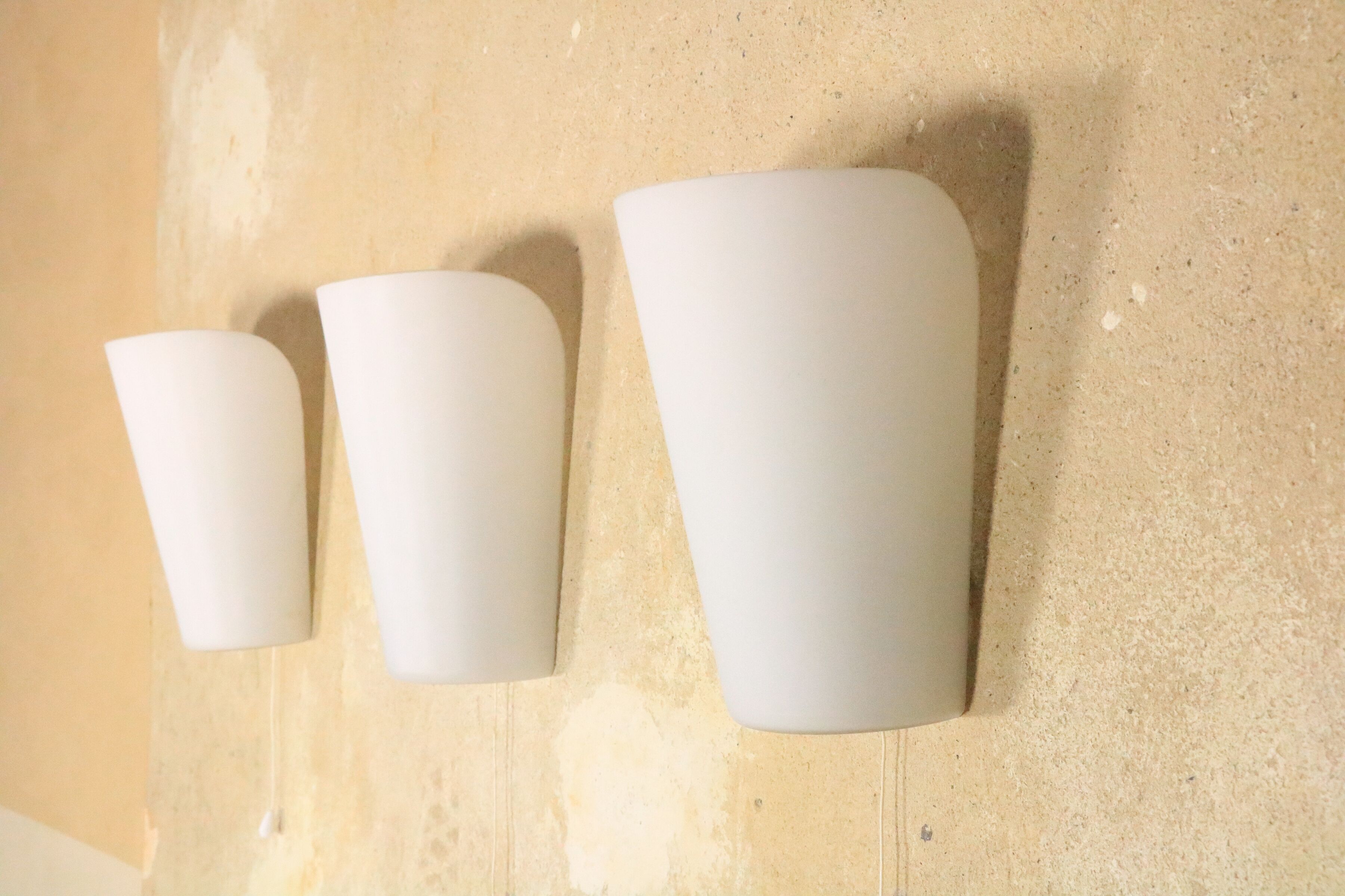 3 wall lamps by Wilhelm Wagenfeld for Peill & Putzler, "Media", 1950s