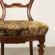 Chaises anciennes en noyer avec assise rembourrée, décoration florale, XIXe siècle