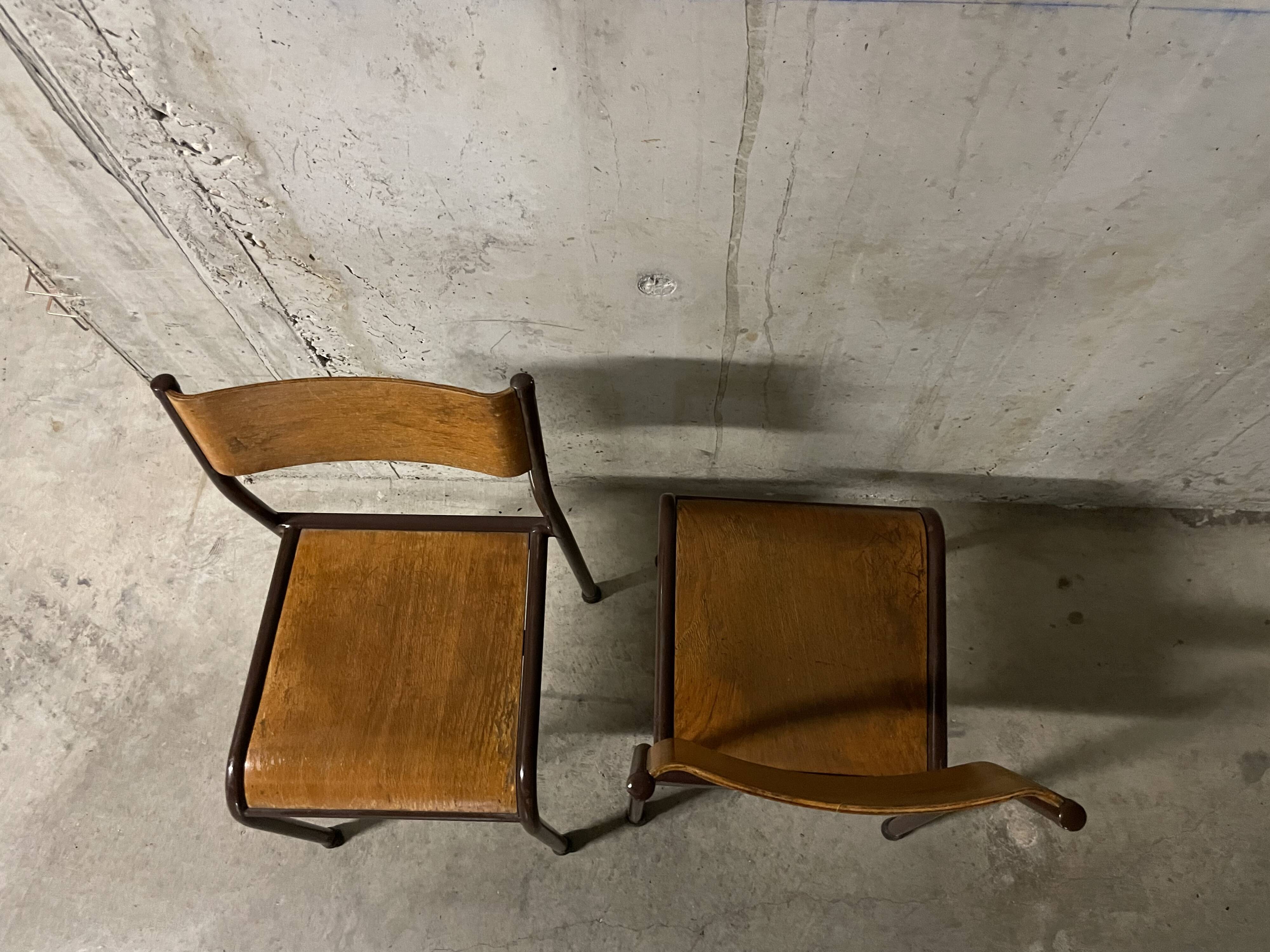 Pair of Mullca school chairs