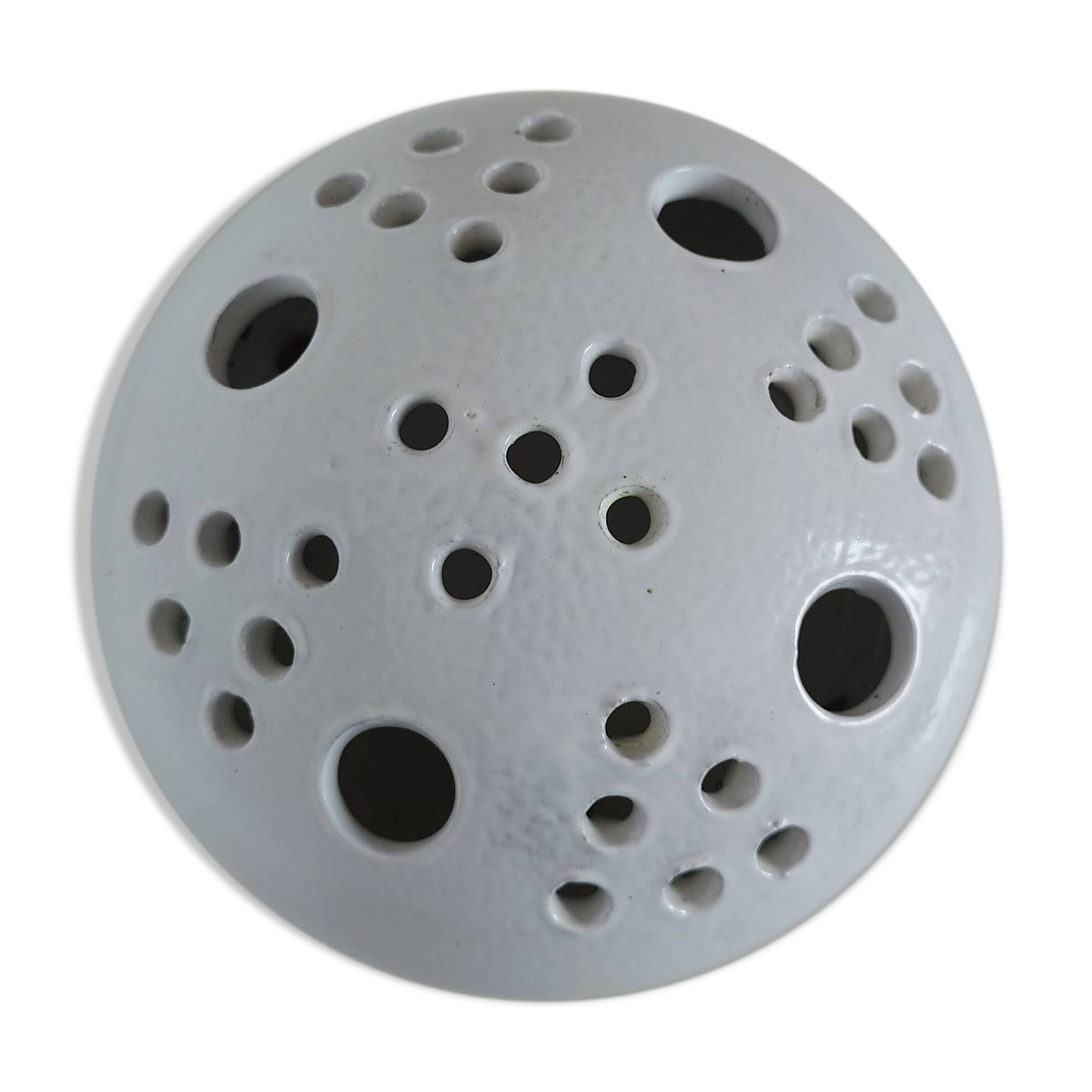 Centrepiece, white ceramic flower holder signed.