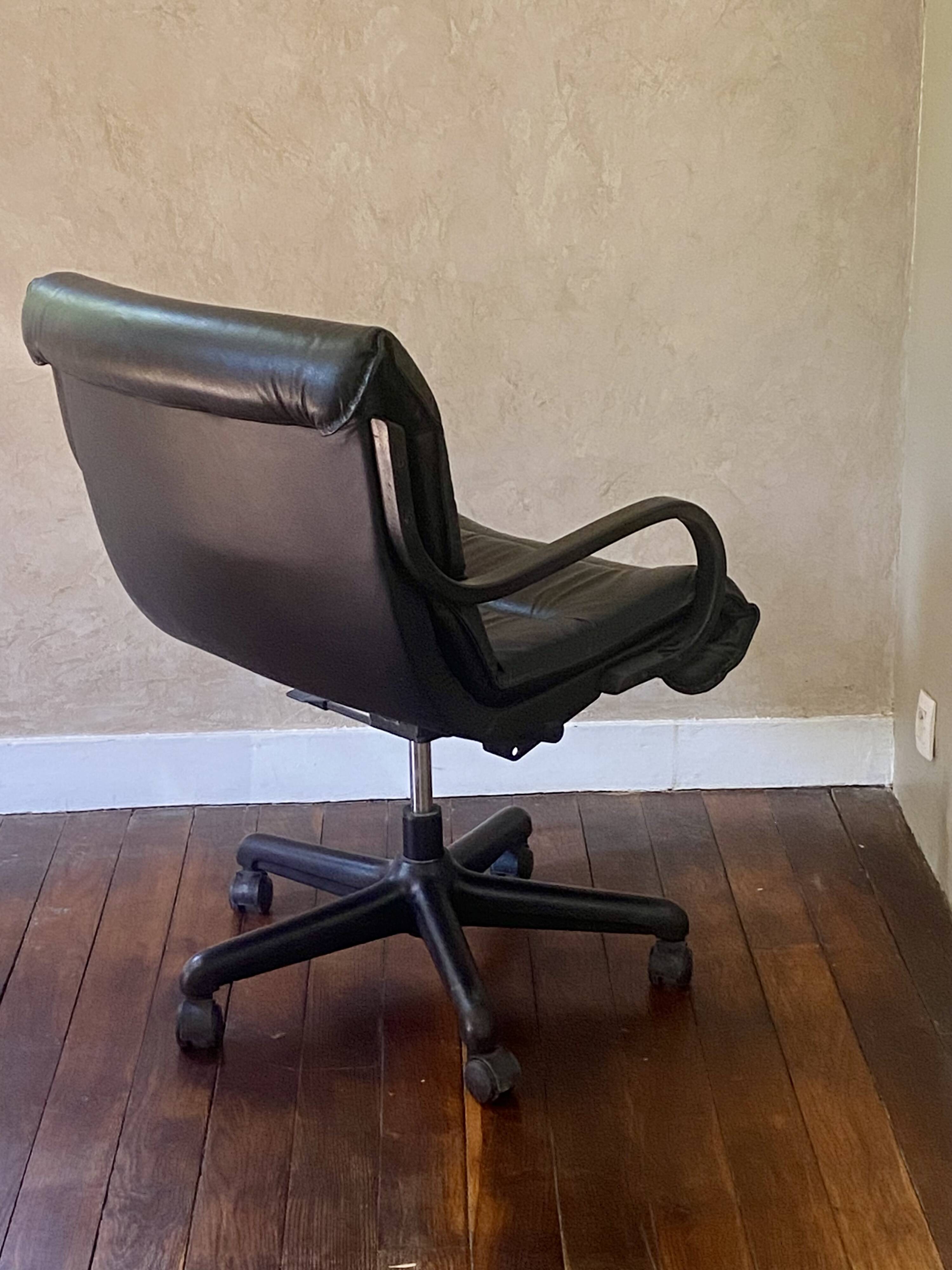 Adjustable Leather Office Chair from the 90s
