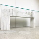 Vintage white marble console table Italy, 1980s