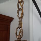 Pink opaline brass hanging lamp