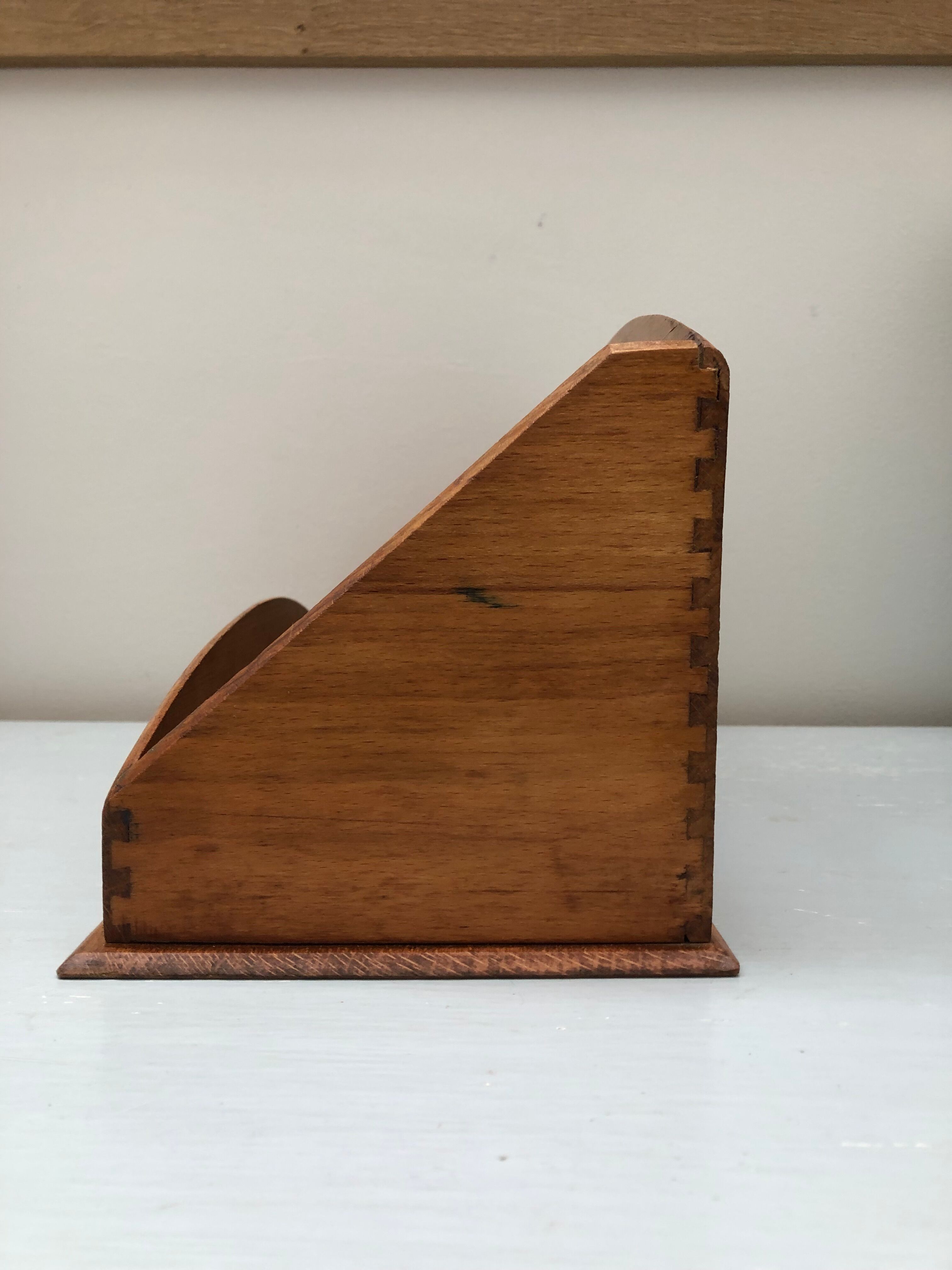 Old office sorter mail rack vintage wooden letter holder