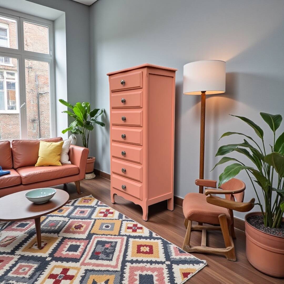 Vintage coral pink weekly planner H120