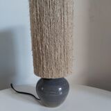 Vintage stoneware and rope lamp
