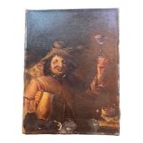 Painting on canvas depicting a man raising a glass of wine