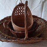 4 vintage wicker baskets