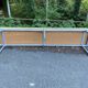 Vintage Italian industrial bench in leather and metal.