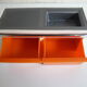 Doll furniture, orange vintage kitchen toy