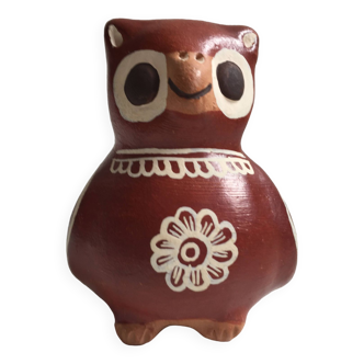 Figurine Sculpture Céramique Sifflet Appeau Chouette Hulotte Hibou Nazca Chimu..