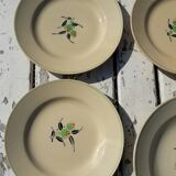 Set of 5 plates and 1 deep dish in Boch earthenware