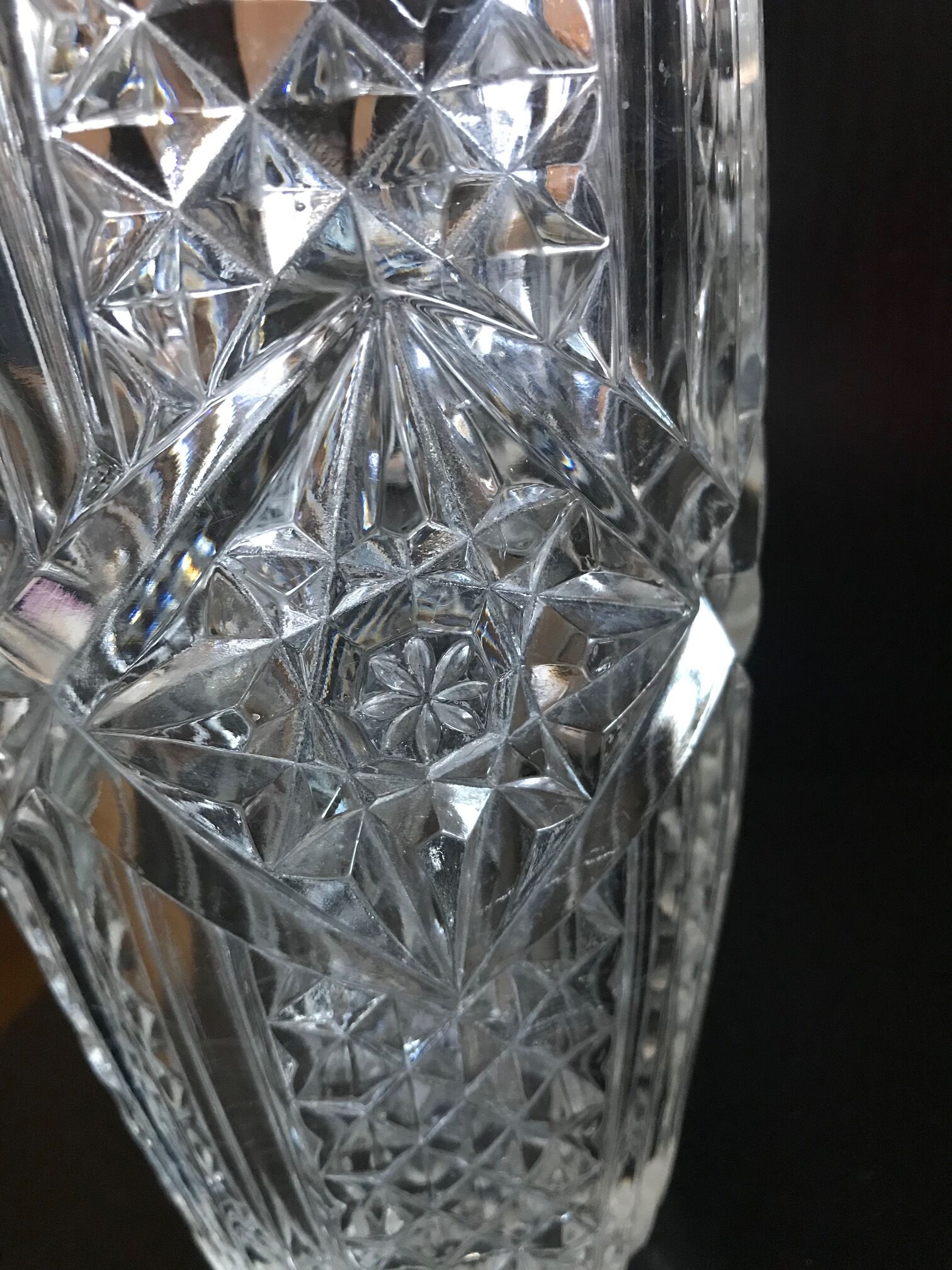 Old pressed glass vase