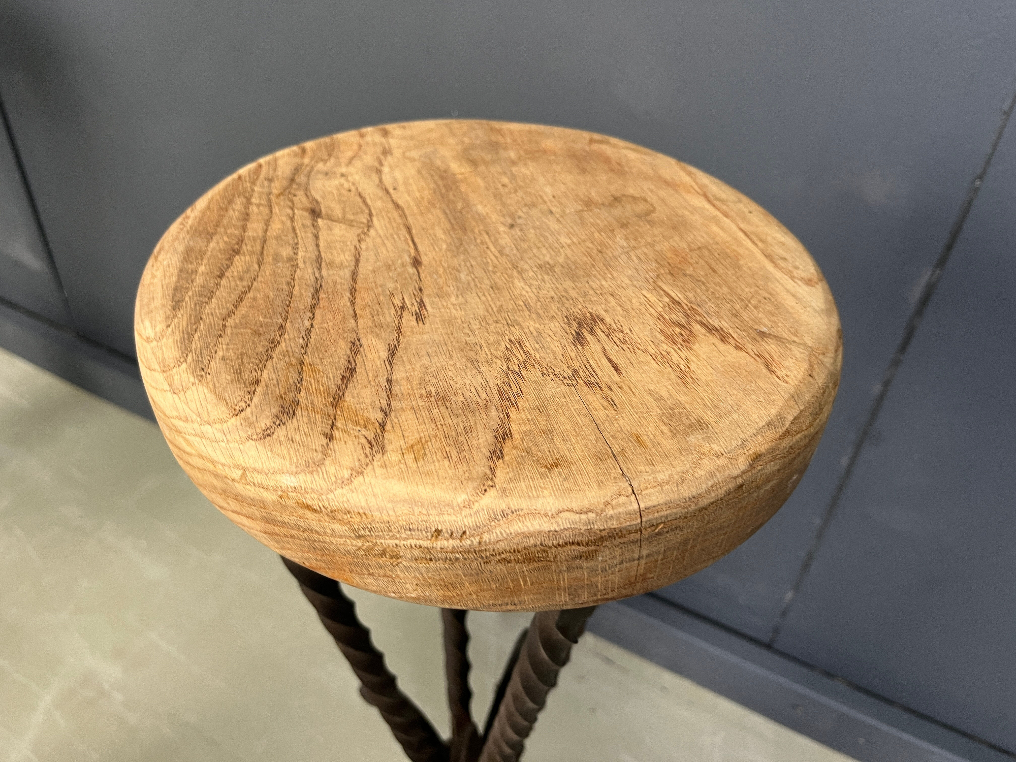 Vintage French wrought iron bar stools, 1960s - set of 3