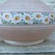 Art Deco vase in frosted glass with daisy frieze pattern