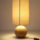 Recycled vintage lamp — honey ceramic base, natural linen shade